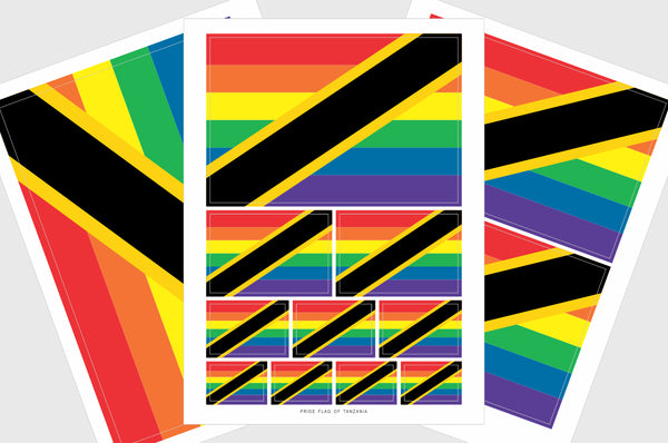 Tanzania LGBTQ Flag Sticker, Tanzanian Pride Flag Stickers