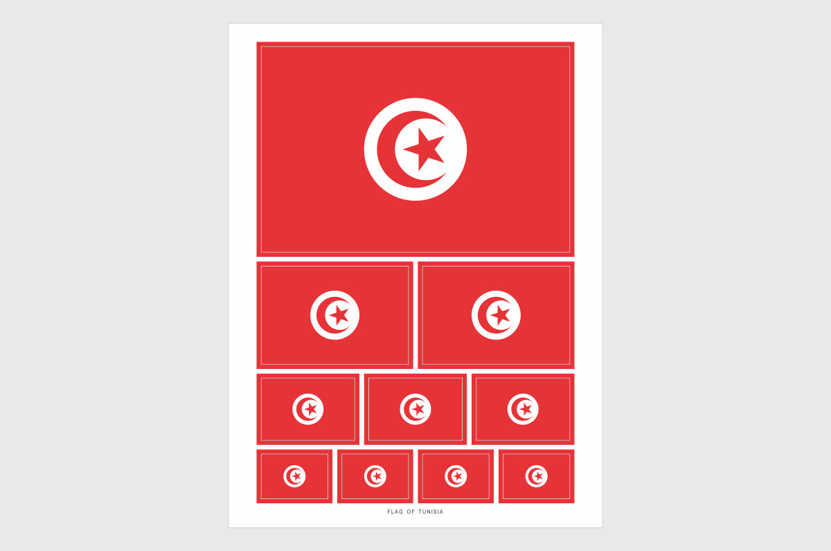 Tunisa Flag Stickers