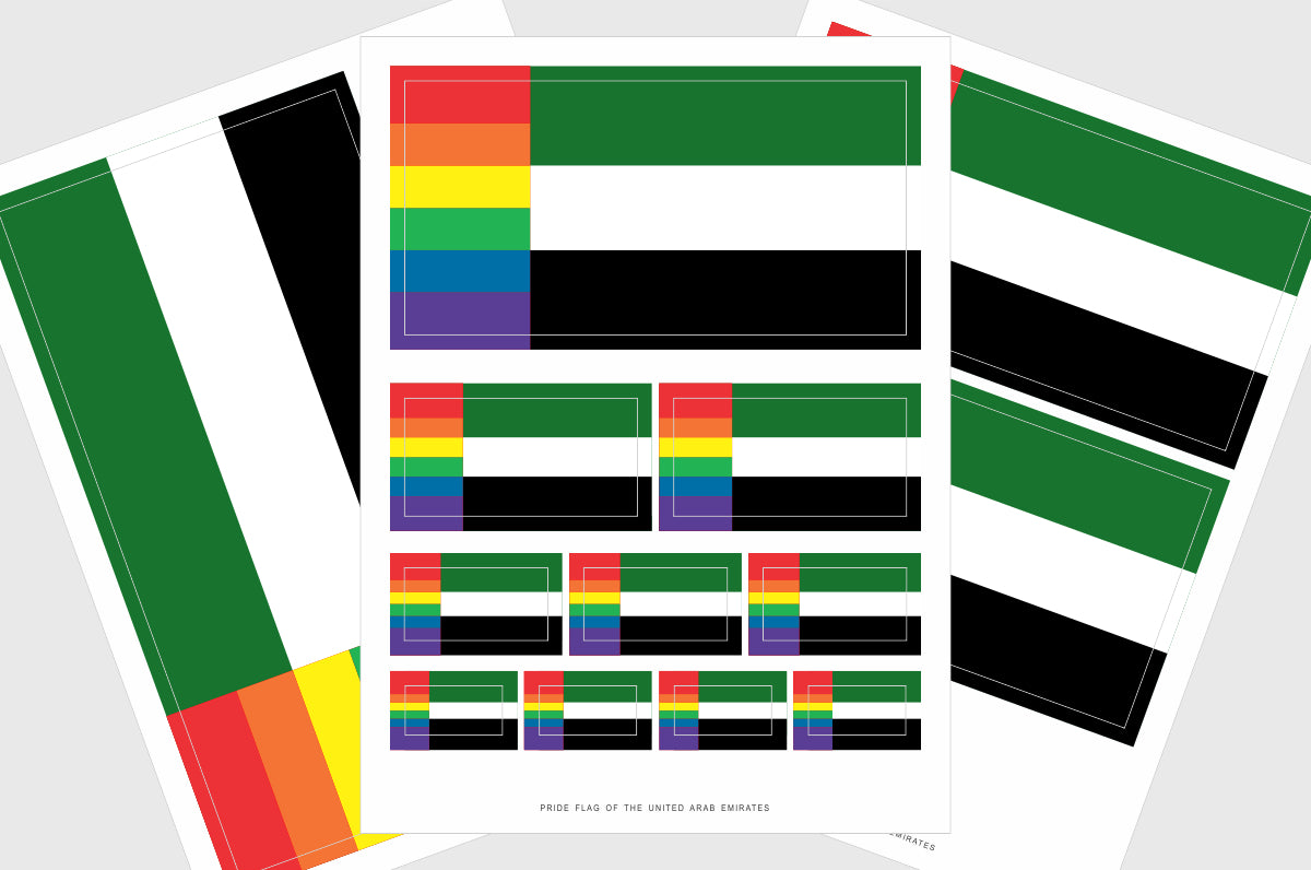 United Arab Emirates LGBTQ Pride Flag Stickers