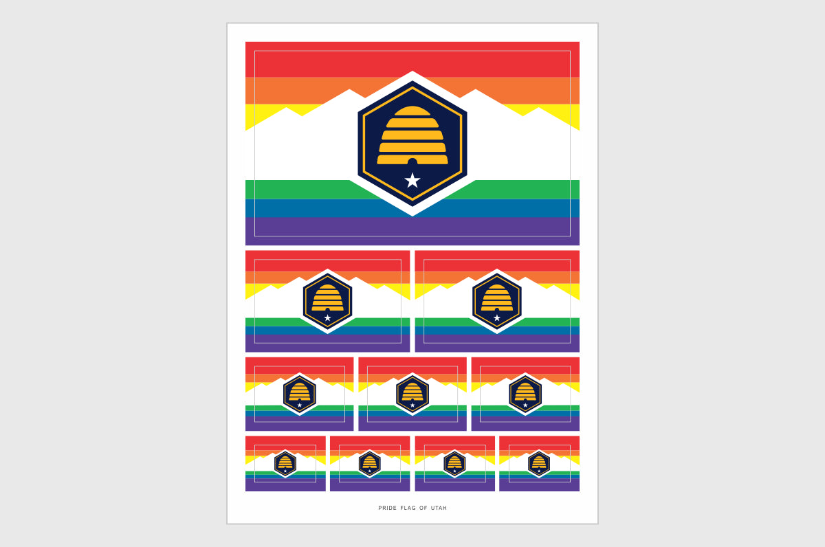 Utah LGBTQ Pride Flag Stickers 2024 version