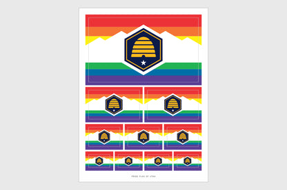 Utah LGBTQ Pride Flag Stickers 2024 version