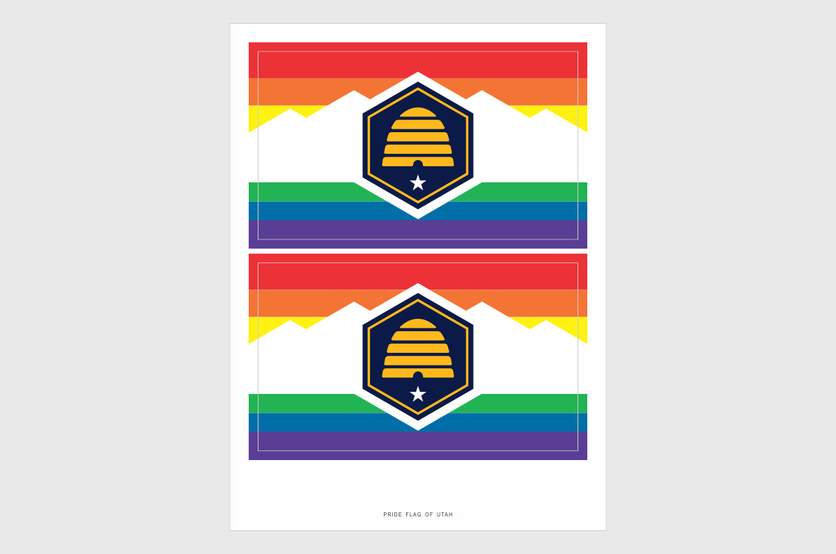 Utah LGBTQ Pride Flag Stickers 2024 version