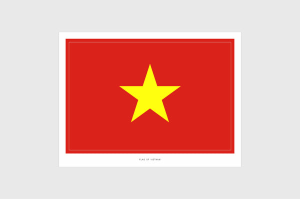 Vietnam Flag Sticker, Weatherproof Vinyl Vietnamese Flag Stickers