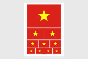 Vietnam Flag Sticker, Weatherproof Vinyl Vietnamese Flag Stickers