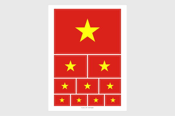 Vietnam Flag Sticker, Weatherproof Vinyl Vietnamese Flag Stickers