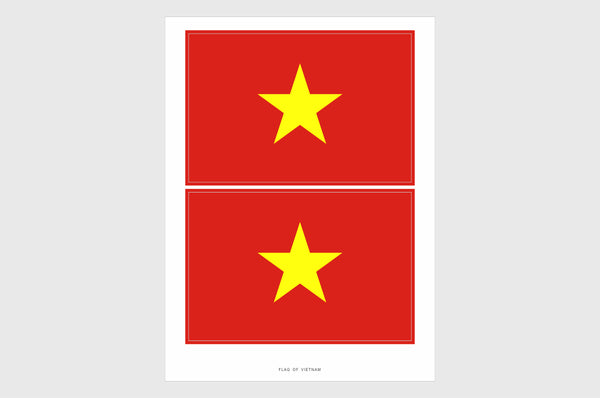 Vietnam Flag Sticker, Weatherproof Vinyl Vietnamese Flag Stickers