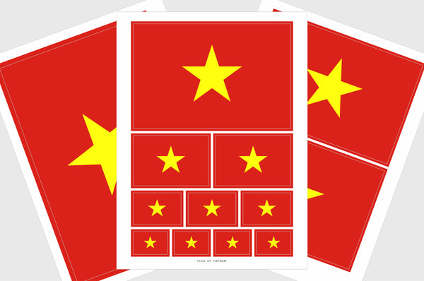 Vietnam Flag Sticker, Weatherproof Vinyl Vietnamese Flag Stickers