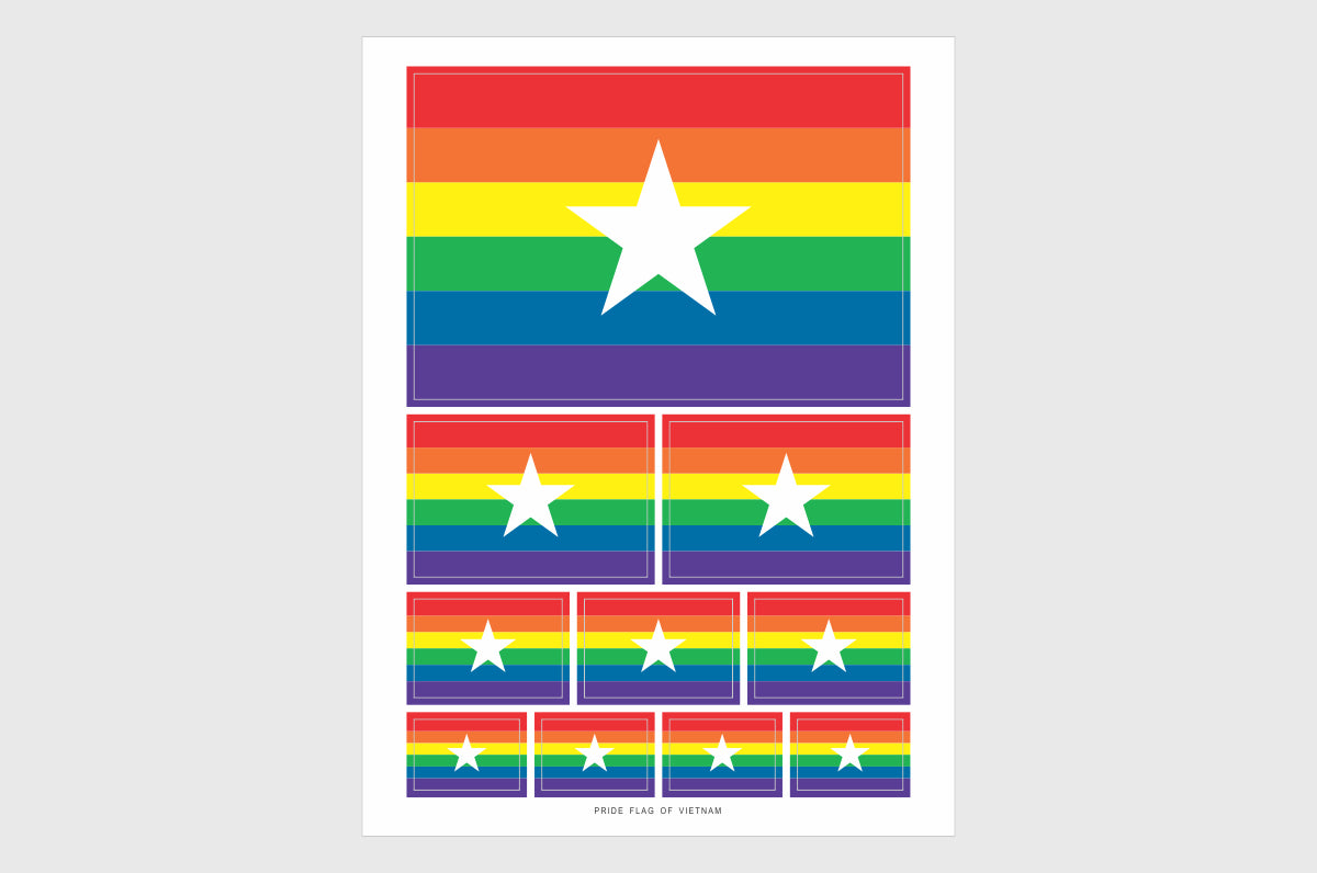 Vietnam LGBTQ Pride Flag Stickers