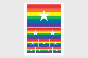 Vietnam LGBTQ Pride Flag Sticker, Weatherproof Vinyl Pride Flag Stickers