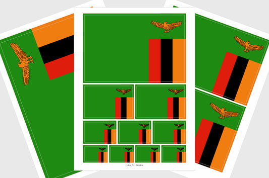 zambia flag bumper sticker sheets