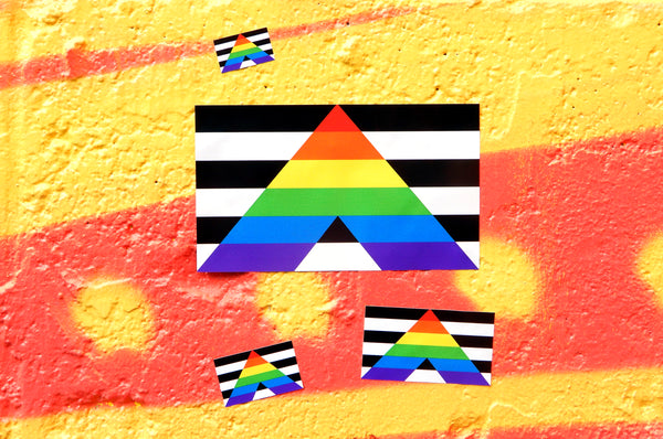 Straight Ally Flag Sticker, Weatherproof Vinyl Flag Stickers