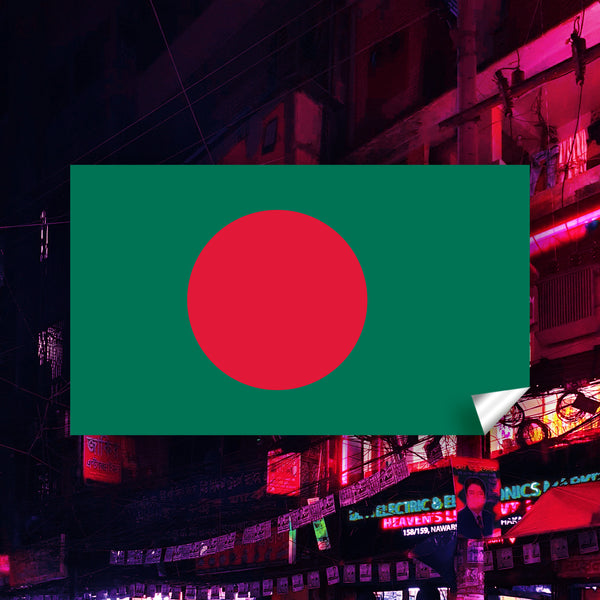 Bangladesh Flag Sticker, Weatherproof Vinyl Bangladesh Flag Stickers