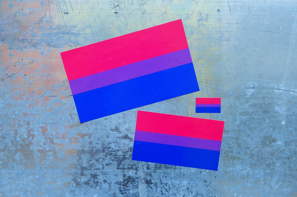 Bisexual Pride Flag Sticker, Weatherproof Vinyl Flag Stickers