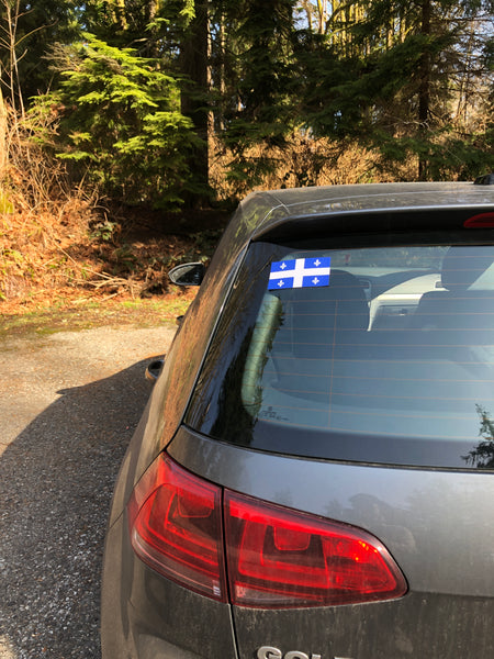 Quebec Flag Sticker, Weatherproof Vinyl Province of Quebec Flag Stickers