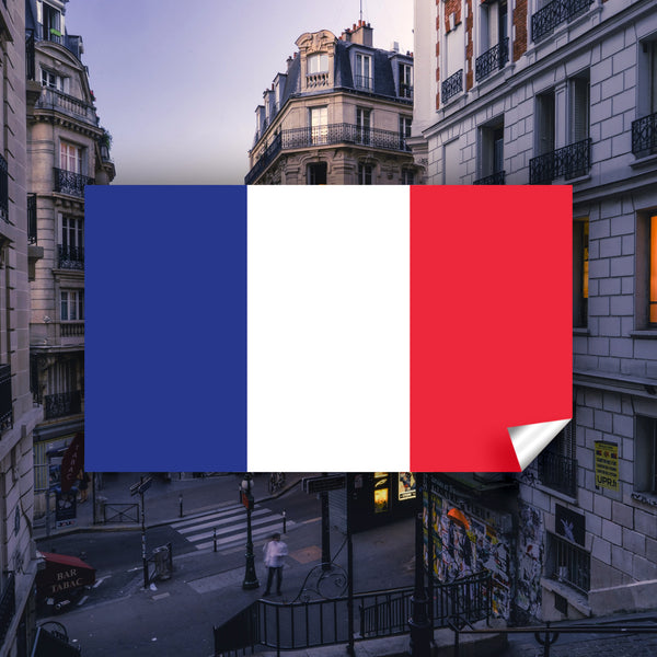 France Flag Sticker, Weatherproof, Vinyl, French Flag Stickers