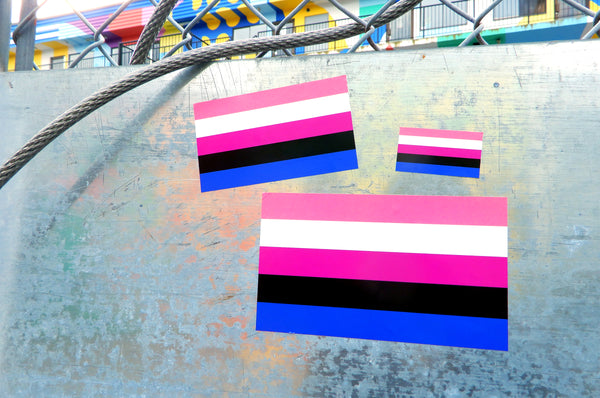 Genderfluid Flag Sticker, Weatherproof Vinyl Gender Fluid Flag Stickers