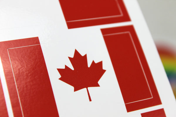 Canada Flag Sticker, Weatherproof Vinyl Canadian Flag Stickers