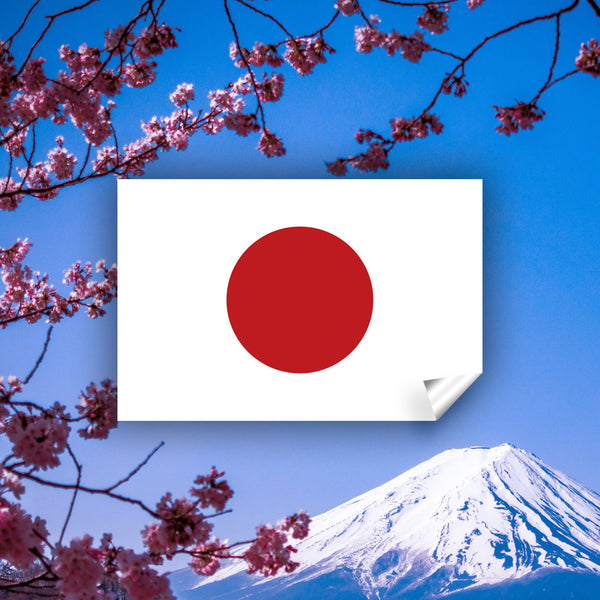 Japan Flag Sticker, Weatherproof Vinyl Japanese Flag Stickers