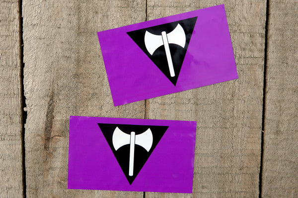 Lesbian Labrys Pride Flag Sticker, Weatherproof Vinyl Flag Stickers