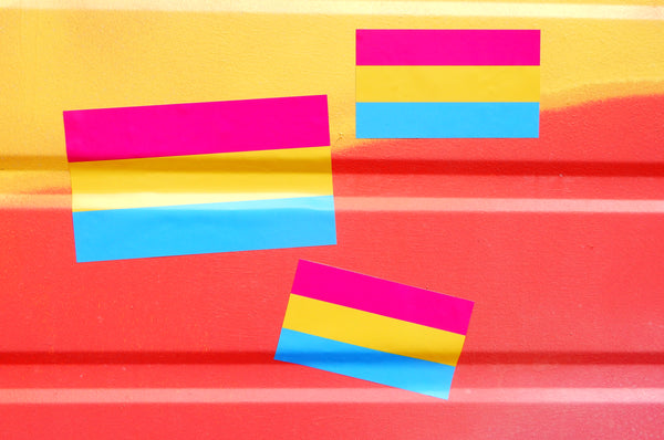 Pansexual Flag Sticker, Weatherproof Vinyl Pan Sexual Flag Stickers