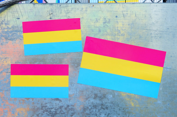 Pansexual Flag Sticker, Weatherproof Vinyl Pan Sexual Flag Stickers