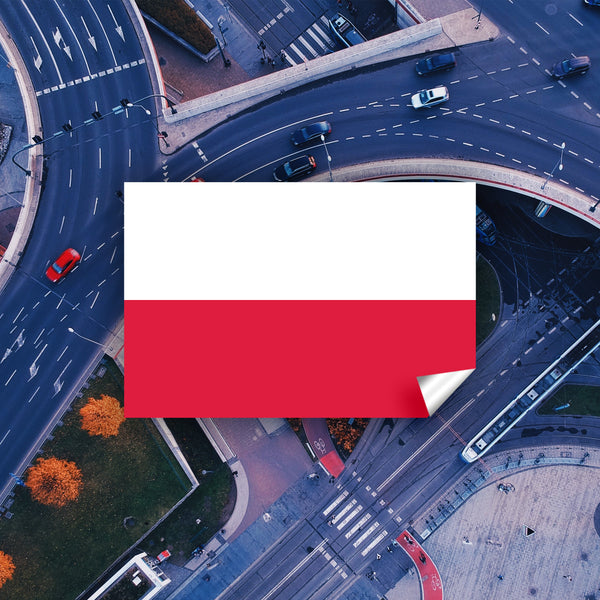 Poland Flag Sticker, Weatherproof Vinyl Polish Flag Stickers