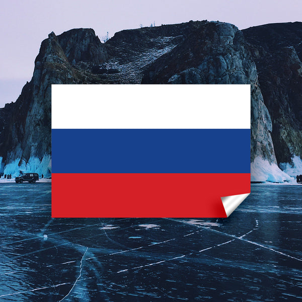 Russia Flag Sticker, Weatherproof Vinyl Russian Flag Stickers