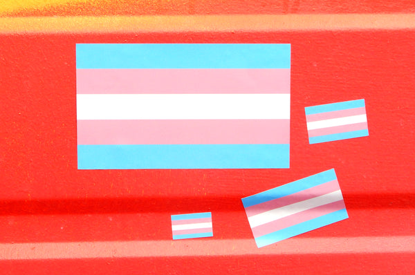 Transgender Pride Flag Sticker, Weatherproof Vinyl  Pride Flag Stickers