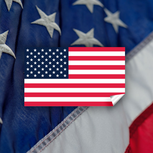 United States of America Flag Sticker, Weatherproof Vinyl, USA Flag Stickers