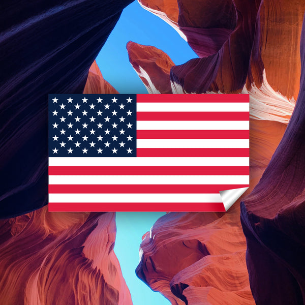 United States of America Flag Sticker, Weatherproof Vinyl, USA Flag Stickers
