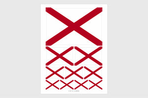 Alabama Flag Sticker, Weatherproof Vinyl Alabama Flag Stickers