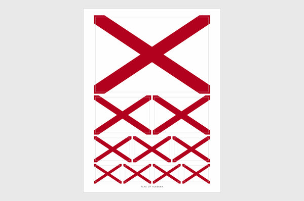 Alabama Flag Sticker, Weatherproof Vinyl Alabama Flag Stickers