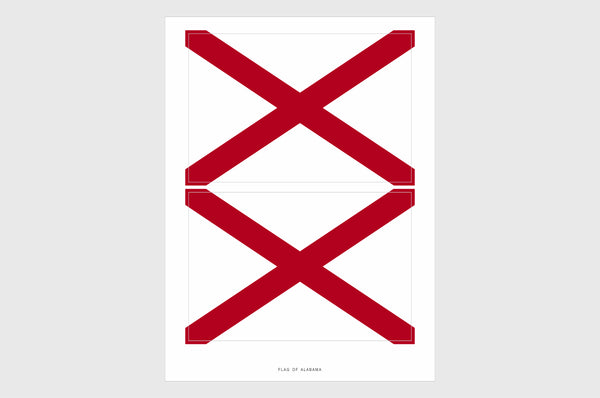 Alabama Flag Sticker, Weatherproof Vinyl Alabama Flag Stickers