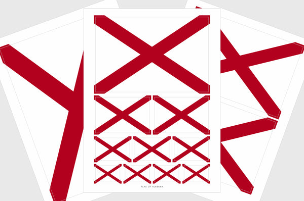 Alabama Flag Sticker, Weatherproof Vinyl Alabama Flag Stickers