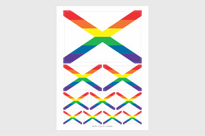 Alabama LGBTQ Pride Flag Sticker, Weatherproof Vinyl Stickers