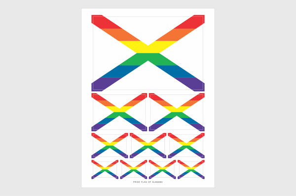 Alabama LGBTQ Pride Flag Stickers
