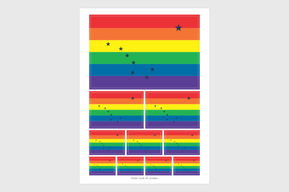 Alaska LGBTQ Pride Flag Stickers, Weatherproof Vinyl Flag Stickers