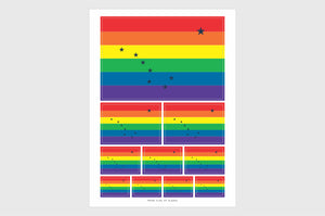 Alaska LGBTQ Pride Flag Stickers, Weatherproof Vinyl Flag Stickers