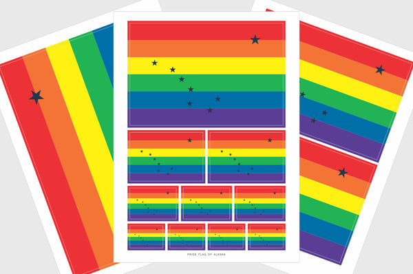 Alaska LGBTQ Pride Flag Stickers