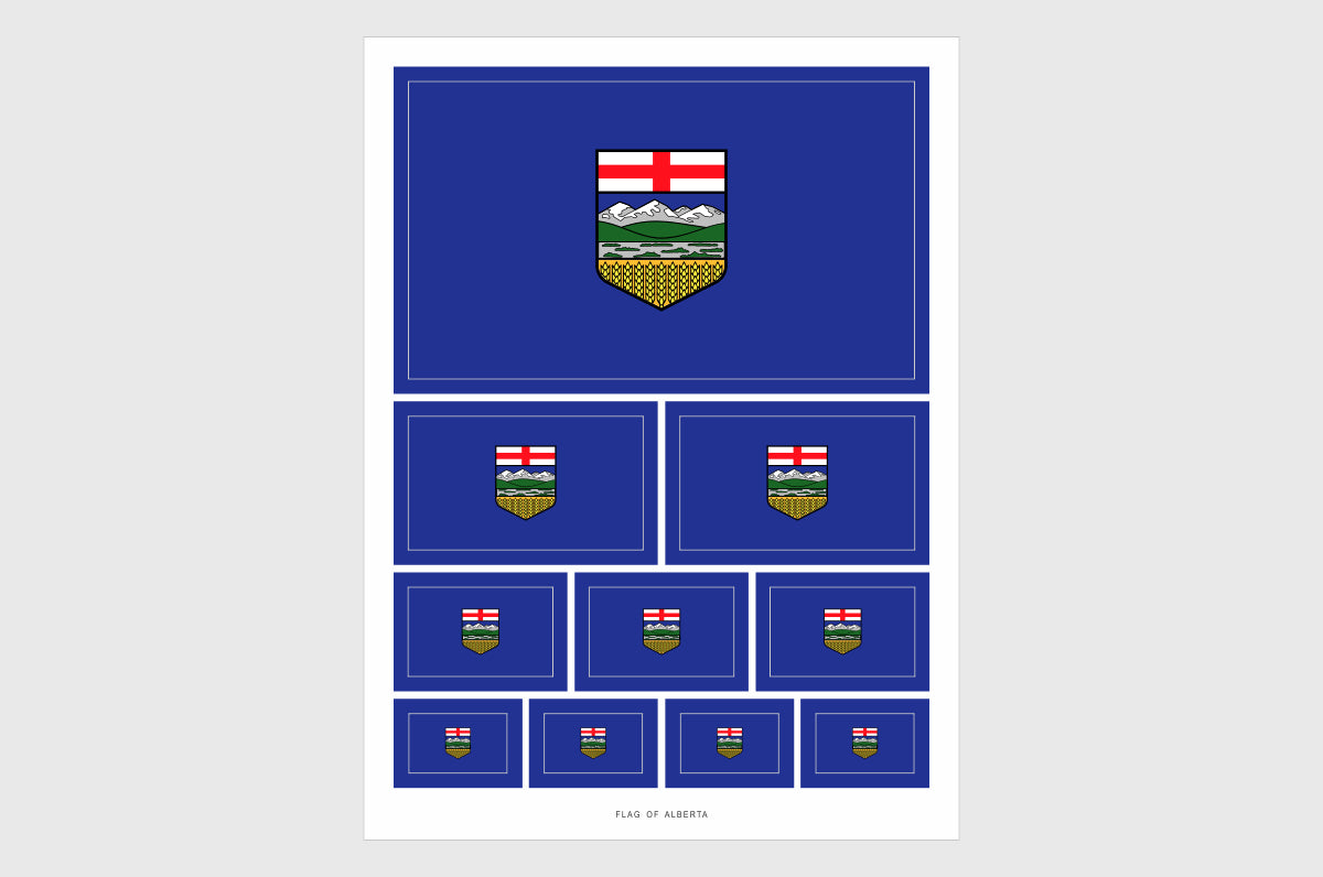 alberta flag stickers various sizes 10 on a sheet