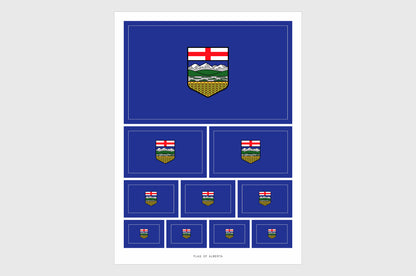 alberta flag stickers various sizes 10 on a sheet