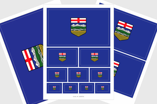 3 sheets of alberta flag stickers 