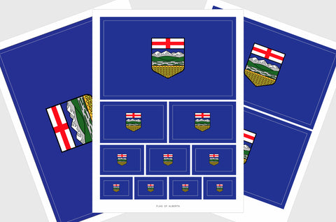 Alberta Flag Sticker, Weatherproof Vinyl Albertan Flag Stickers