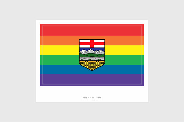 Alberta LGBTQ Pride Flag Sticker, Weatherproof Vinyl Stickers