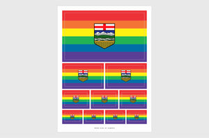 Alberta LGBTQ Pride Flag Sticker, Weatherproof Vinyl Stickers