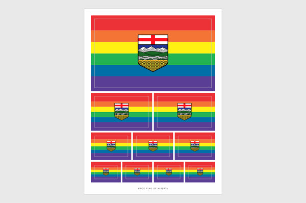 Alberta LGBTQ Pride Flag Sticker, Weatherproof Vinyl Stickers
