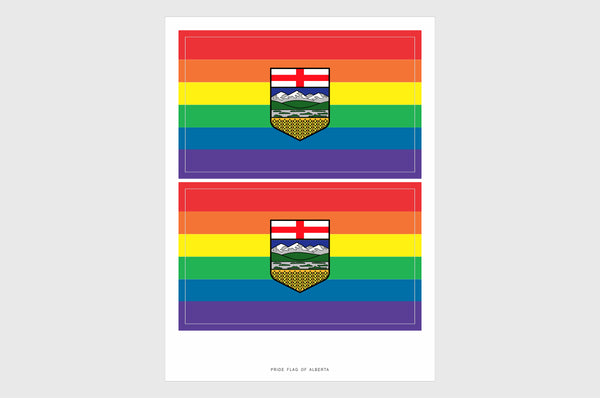 Alberta LGBTQ Pride Flag Sticker, Weatherproof Vinyl Stickers
