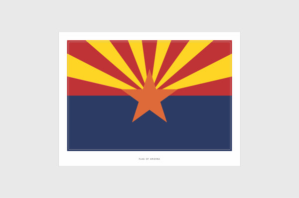 Arizona Flag Sticker, Weatherproof Vinyl Arizona Flag Stickers