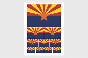 Arizona Flag Sticker, Weatherproof Vinyl Arizona Flag Stickers