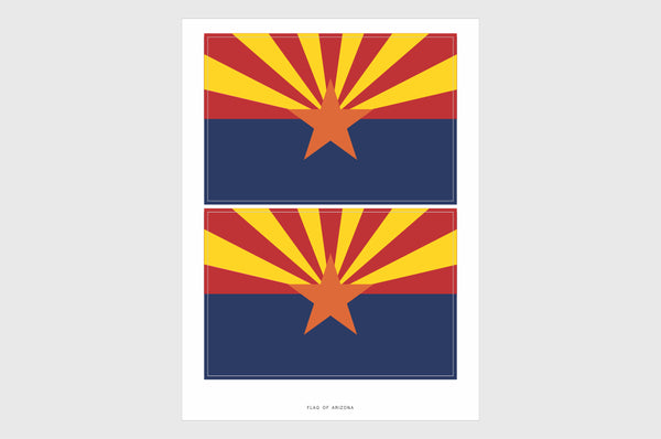 Arizona Flag Sticker, Weatherproof Vinyl Arizona Flag Stickers